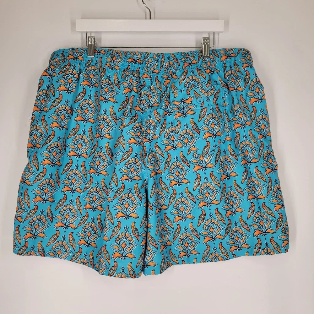 Kanu‎ Surf Mens Vista Club Trunks Aqua Blue Orange Print Size XXL